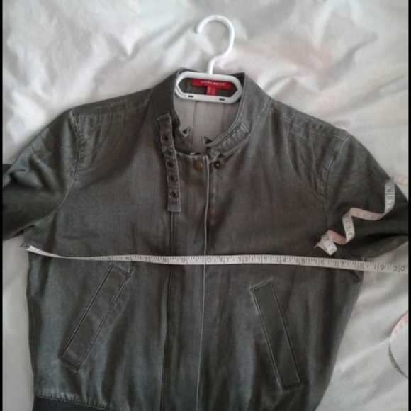 Olive Bomber Jacket with rib waist. Replace your blazer with this cute bomber - Picture 7 of 8